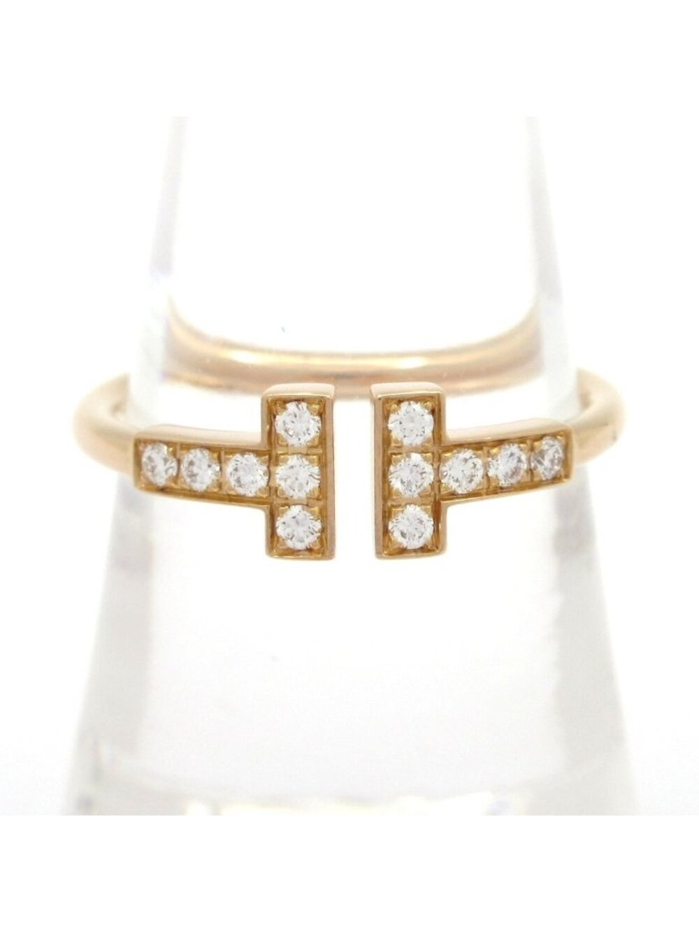 Tiffany & Co Ring T Wire 18k Pink Gold Diamond